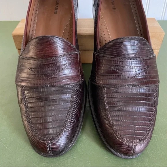 Magnanni RAUL Lizard Skin Penny Loafers in Dark Brown *Spain* s-l400.jpg main image 2
